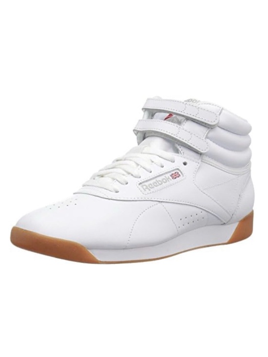Reebok Shoes - Reebok Women's Freestyle HI Walking Shoe White/Red/Gum 6.5